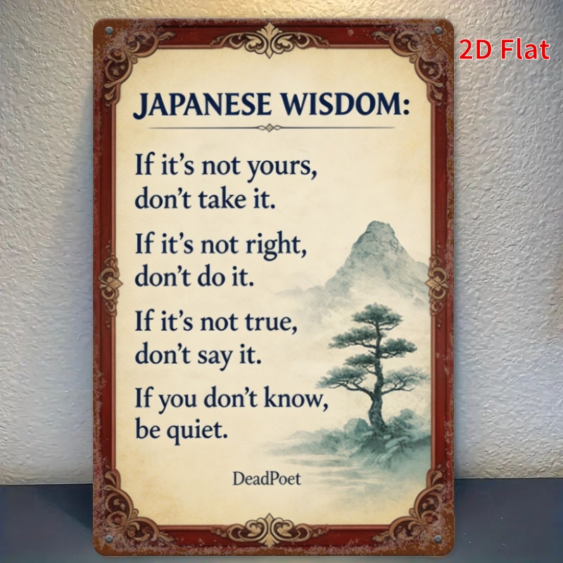 Japanese Lifestyle Philosophy - [2Dflat] 1 pieza: Decoración de pared